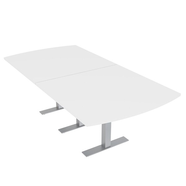 45 in W, 96 in L, 29 in H, Engineered Wood Top, White